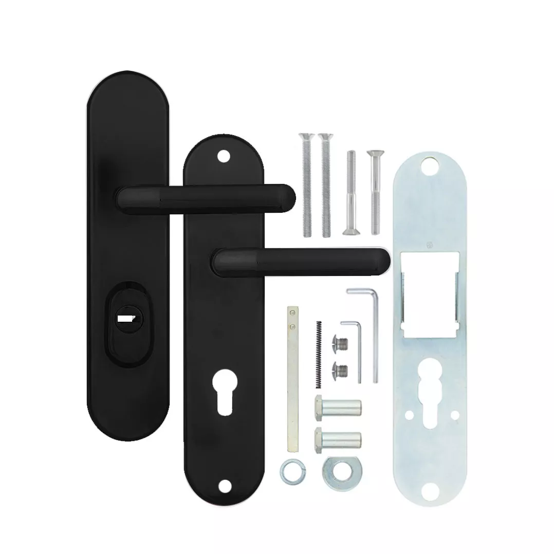 Фурнітура захисна ROSTEX UNIVERSAL PLUS R mov-mov DIN PLATE 85 мм Фарба чорна 38-55 мм 3 клас BLACK. Купити Фурнітуру захисну ROSTEX UNIVERSAL PLUS