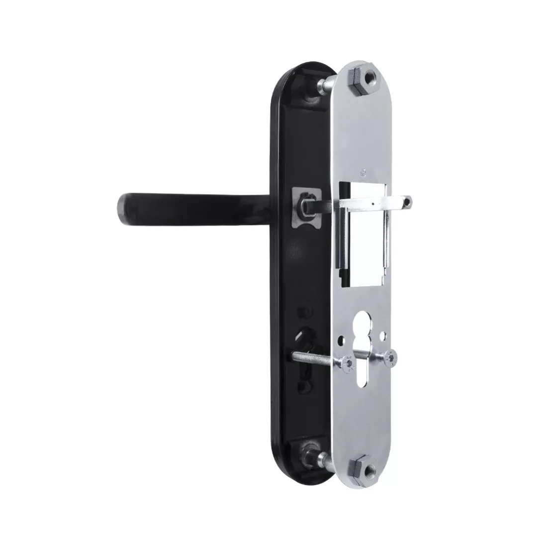 Фурнітура захисна ROSTEX UNIVERSAL PLUS R mov-mov DIN PLATE 85 мм Фарба чорна 38-55 мм 3 клас BLACK. Купити Фурнітуру захисну ROSTEX UNIVERSAL PLUS