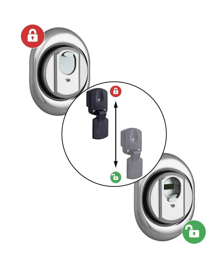 Протектор DISEC MAGNETIC 4G 4G2MB DIN OVAL 25мм Хром полірований 3 клас C 3KEY KM0P47