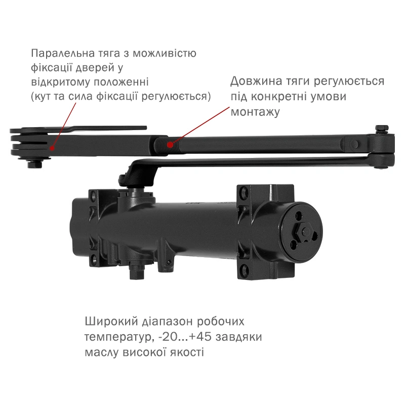 Дотягувач накладний RYOBI 4550 DS-4550P BC/DA до 200 кг 1400 мм