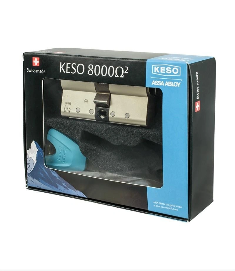 Циліндр KESO 8000 Ω2 + 3 ключі та кодова картка. Циліндри KESO купити. Замовляйте комплектацію. Механічні циліндри KESO - Швейцарська точність та надійність