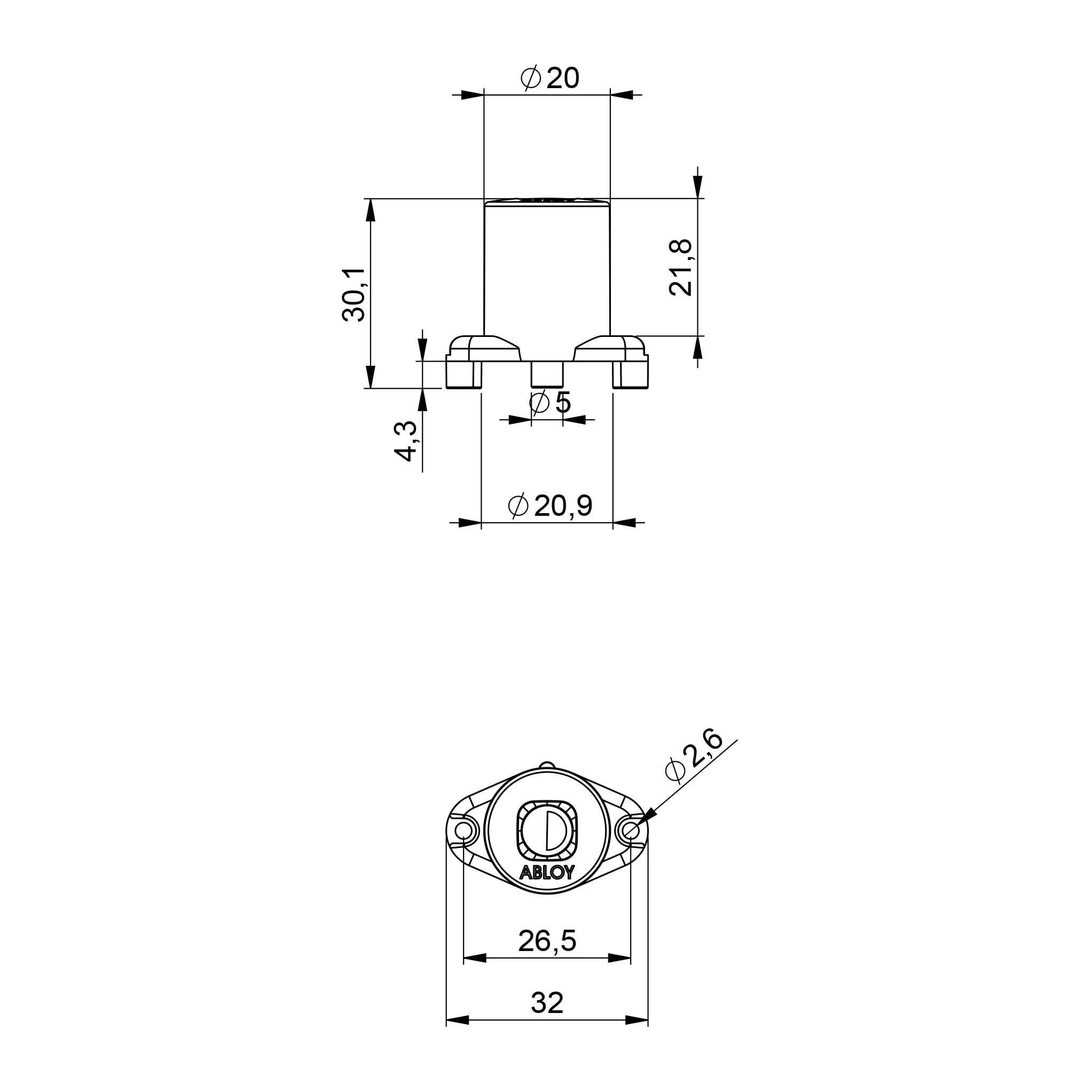 Замки для обладнання ABLOY - Купити, замовити. Замок оснащений 2 циліндрами ABLOY SC610, які відкриваються: ключем клієнта, а другий – під комбінацію ключа підприємства, банку