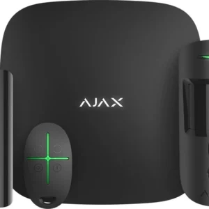 Комплект бездротової сигналізації Ajax StarterKit Cam з фотопідтвердження тривог для захисту від пограбування. Для відправки сигналів тривоги власнику, а також на пульт охорони використовуються 4 незалежних канали зв’язку: Ethernet, Wi-Fi та дві SIM-карти з підтримкою швидкісних мереж LTE. До складу входять: централь Hub 2 Plus, датчик руху з фотокамерою, датчик відкриття, брелок керування. В чорному або білому кольорі.