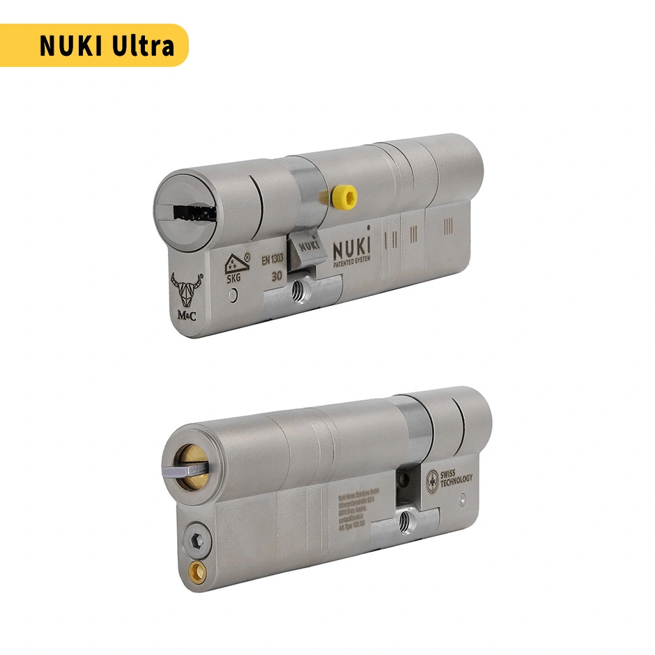 Nuki Ultra Smart Lock  – найшвидший і найменший смарт замок Nuki. Оснащений вбудованим акумулятором, 3 режимами швидкості та вбудованим циліндром. Замовити