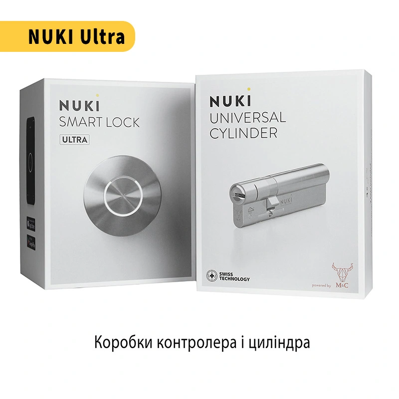 Nuki Ultra Smart Lock  – найшвидший і найменший смарт замок Nuki. Оснащений вбудованим акумулятором, 3 режимами швидкості та вбудованим циліндром. Замовити